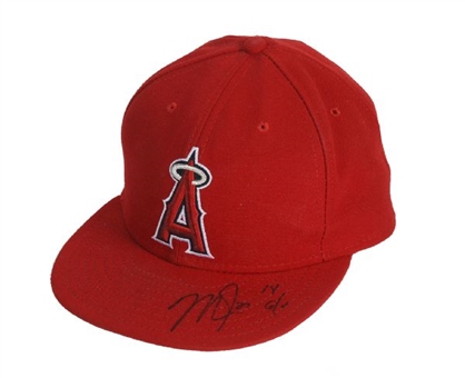 Mike Trout Game Used and Signed 2014 Los Angeles Angels of Anaheim Cap (Trout LOA) - MVP Season